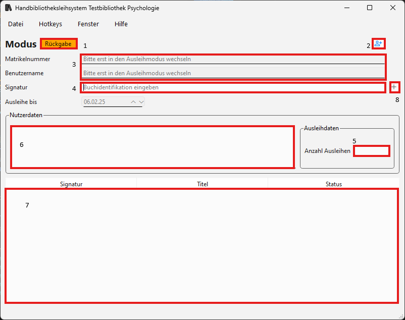 Nutzeroberfläche ohne Bemerkungen
