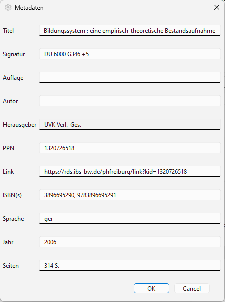 Metadaten bearbeiten