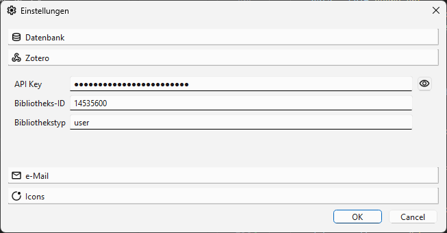 Zotero Einstellungen